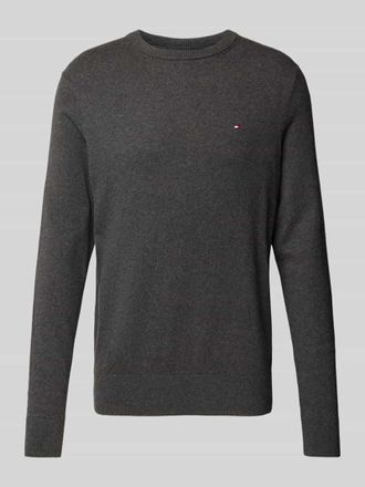 Tommy Hilfiger Regular Fit Strickpullover aus Baumwoll-Kaschmir-Mix Modell PIMA in Anthrazit Melange, Gr&ouml;&szlig;e M