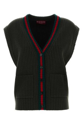 Gucci Bottle Green Wool Vest