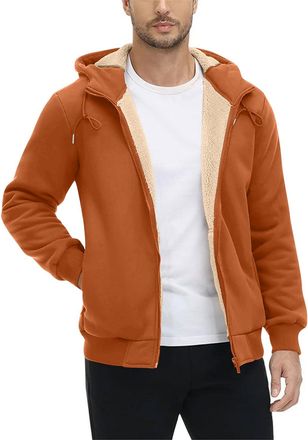 Generic Fleece Jackets Men Women Winter Soft Warm Oversized Hoodie Sherpa Fleece Coats Long Sleeve Zipper Pullover Tops Windproof Thicked Jackets Fuzzy Plush 