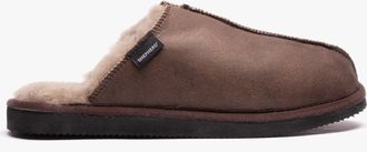 Shepherd Hugo Mens Sheepskin Mules Oiled Antique - Grey - Size UK 10