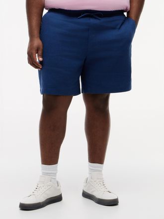 Tommy Hilfiger Big & Tall Chinoshorts BT-DOVER, Herren, Gr. 40, N-Gr, blau jean, Web, Obermaterial: 71% Leinen, 29% Polyester, TOMMY HILFIGER BIG & TALL, regular fit, Hosen Chi