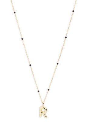 Argento Vivo Initial Pendant Necklace in Gold R at Nordstrom