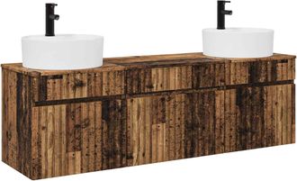vidaXL Juego De Muebles De Ba&ntilde;o 3 Uds. Madera Envejecida Vidaxl