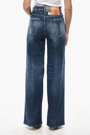 Dsquared2 Denim Wide-Leg Traveller-Fit Jeans Dark Wash 30cm Dsquared2