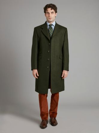 Oliver Brown Covert Coat - Green Loden