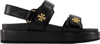 Tory Burch Zwarte Leren Sportsandalen - Dames - Sandalen - Zwart - 38 EU - Schoenen