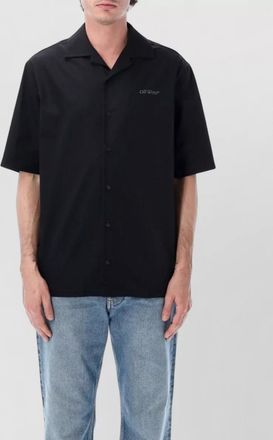 Off-white metal arrow motif bowling collar shirt