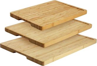 MegaChef MegaChef 3pc Natural Bamboo Cutting Board Set with Base