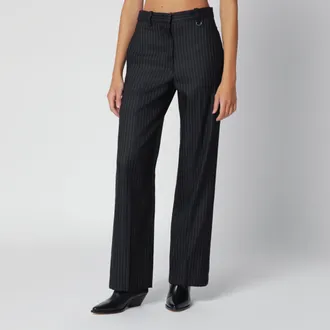 Isabel Marant Black pinstripe wool-blend trousers