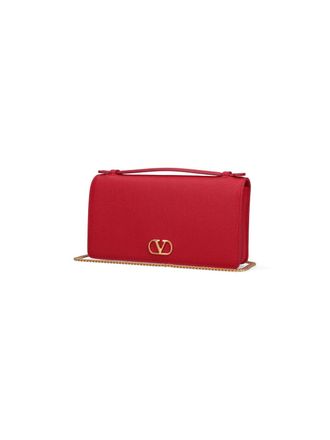 Valentino Garavani Womens Wallets Red Calf Leather