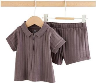 Next Polo Shirt & Shorts in Brown at Nordstrom, Size Newborn