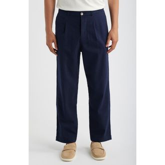 Imperfects Mr. Lynchs 1201M Seersucker Trousers in Dark Navy at Nordstrom, Size 38