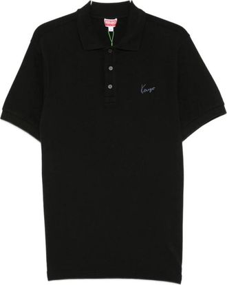 Kenzo Signature Slim Polo - Heren - Polos - Zwart - S - Katoen - Tops