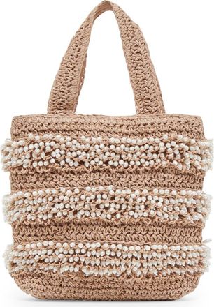 Dolce Vita Mallorca Raffia & Faux Pearl Tote in Natural at Nordstrom Rack