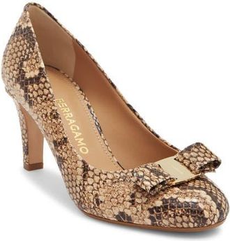 Ferragamo Carla Pump in Natural Biscotto at Nordstrom, Size 10.5