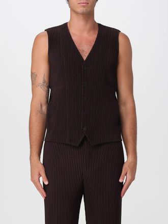 Homme Pliss&eacute; Issey Miyake Gilet sartoriale plissettato Homme Pliss&eacute; Issey Miyake in cr&ecirc;pe con scollo a V