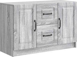 vidaXL Aparador Gris Sonoma 89 X 34,5 X 57 Cm Madera De Ingenier&iacute;a Vidaxl