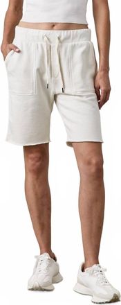 NSF Jen Drawstring Cut Offs Shorts In Soft White