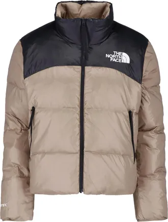 The North Face Brown Pertex Nuptse High-Collar Down Jacket