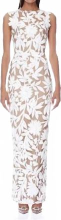 Bronx and Banco Violet Sequin Embellished Gown In White