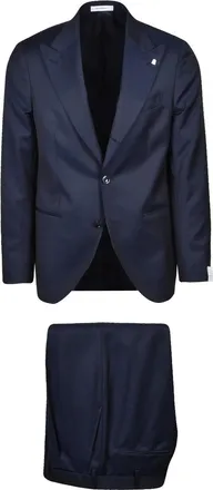 Sartoria Latorre Navy Two-Piece Virgin Wool Suit