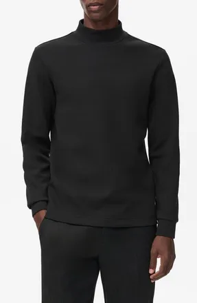 Mango Slim Fit Long Sleeve Mock Neck Thermolite T-Shirt in Black at Nordstrom, Size Large