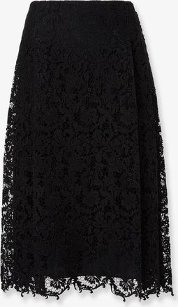 Fendi Gonna in pizzo macram&eacute; nero - FENDI - gender_Woman