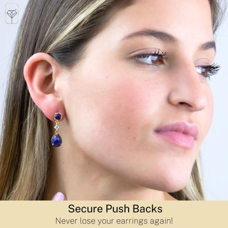 MAX + STONE 18k Gold Over Sterling Silver 7.5 CT. TW 3 Stone Gemstone Dangle Earrings