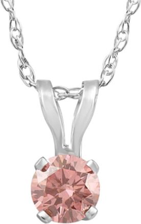 Pompeii3 1/5 Ct Pink Diamond Lab Grown Solitaire Pendant 14k White Gold 18 Necklace