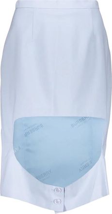 Burberry Midi rok - Dames - Midirokken - Blauw - 4XS - Wol - Rokken
