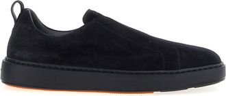 Santoni Navy Blue Suede Sneakers
