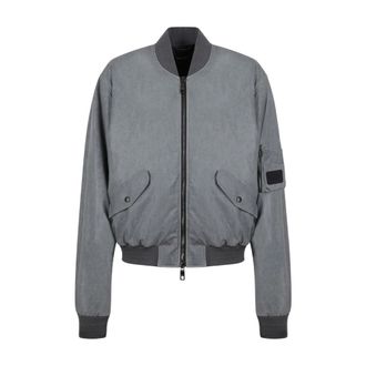 Dolce & Gabbana Cazadora Bomber Oversize de Lino - Jackets - Hombre - Gris - L
