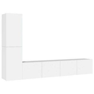 Berkfield Home 4 Piece TV Cabinet Set White Engineered Wood
