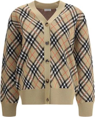 Burberry Archivio Check Wollen Vest - Dames - Vesten - Beige - S - Wol - Truien & Vesten