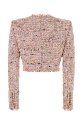Balmain Womens Multicolor Tweed Blazer Multicolore Giacche E Gilet Jacket