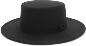 Eozy Womens Flat Top Fedora Hat Wide Brim Felt Bowler Boater Hat Party Church Jazz Hats with Belt