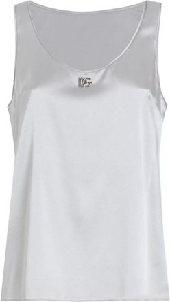 Dolce & Gabbana Grey Stretch Satin Tank Top