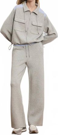 Veronica Beard Ernie Knit Wide Leg Pants In Light Heather Grey