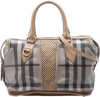 Burberry Pre-owned Burberry Smoke Check Coated Canvas Gilmoure Satchel Ladies GJOWJLAAEVS0WFY4
