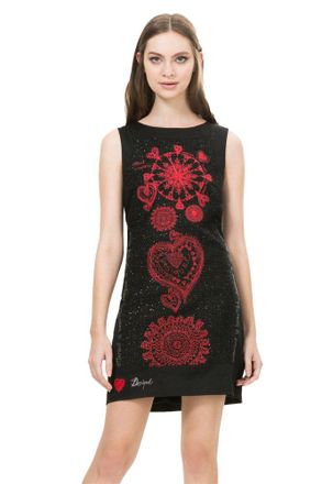 Desigual Womens Vest_scarlett Dress, Black Red, One Size, Black, 8 (Manufacturer Size: 36)