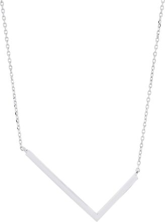 MAX + STONE Sterling Silver Large Sideways Block Initial Letter Necklace
