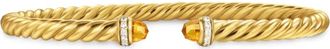 David Yurman Bracciale Cablespira in oro giallo 18kt con citrino e diamanti (4mm)