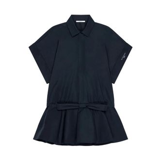 Givenchy Korte popeline overhemdjurk met strik - Dames - Jurken - Blauw - Maat: S
