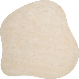 Beliani Beliani - Modern Handmade Living Room Hallway Home Office Area Rug 160 x 160 cm Low Pile Viscose Wool Beige Gorano