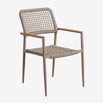 Sklum Sklum - Pack De 2 Sillas De Jard&iacute;n Apilables Con Reposabrazos En Aluminio Y Cuerda Trenzada Nediam