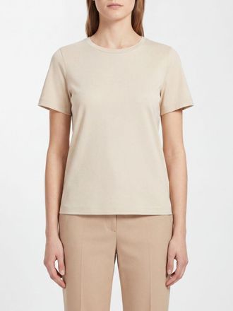 Max Mara S Max Mara Cotton-Blend T-Shirt with Rear Embroidered Logo