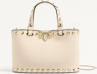 Valentino Garavani Rockstud Mini Shopping Bag In Grainy Calfskin Wo