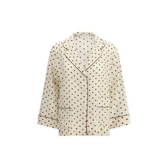 P.A.R.O.S.H. Beigegelakte Zijde Patroon Shirt