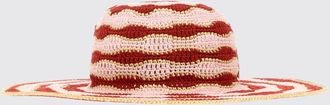 Fendi Cappello a tesa larga in cotone e viscosa a righe lavorato a crochet