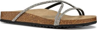 Geox D BRIONIA R Polyester Dames Zwart/Zilver Sandalen